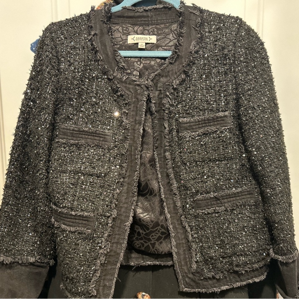 Nanette Lepore Charcoal Tweed Blazer